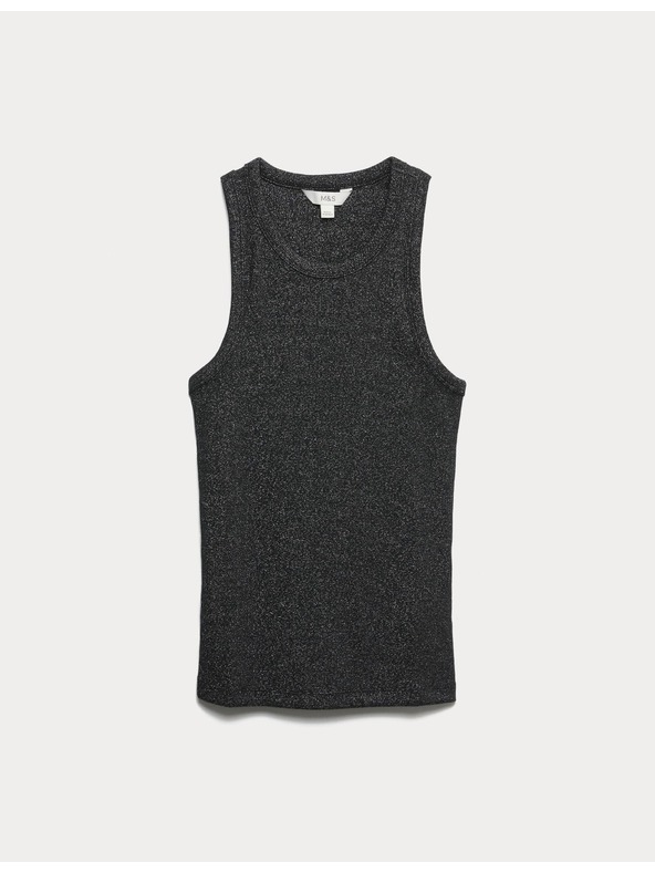 Marks & Spencer Trblietavý top, s vysokým podielom bavlny Marks & Spencer čierna