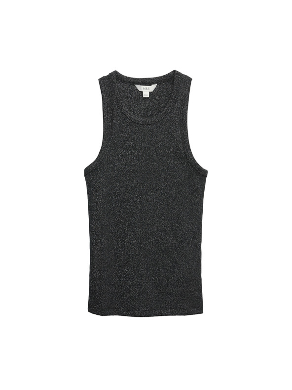 Marks & Spencer Trblietavý top, s vysokým podielom bavlny Marks & Spencer čierna