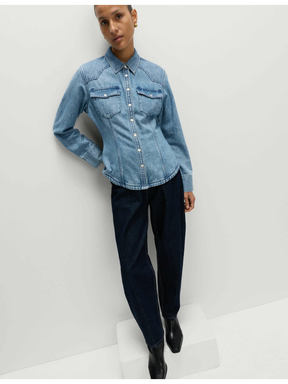 Marks & Spencer Kovbojská džínsová košeľa Marks & Spencer námorná modrá