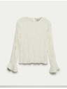 Marks & Spencer Čipková texturovaná blúzka s okrúhlym výstrihom Marks & Spencer smotanová