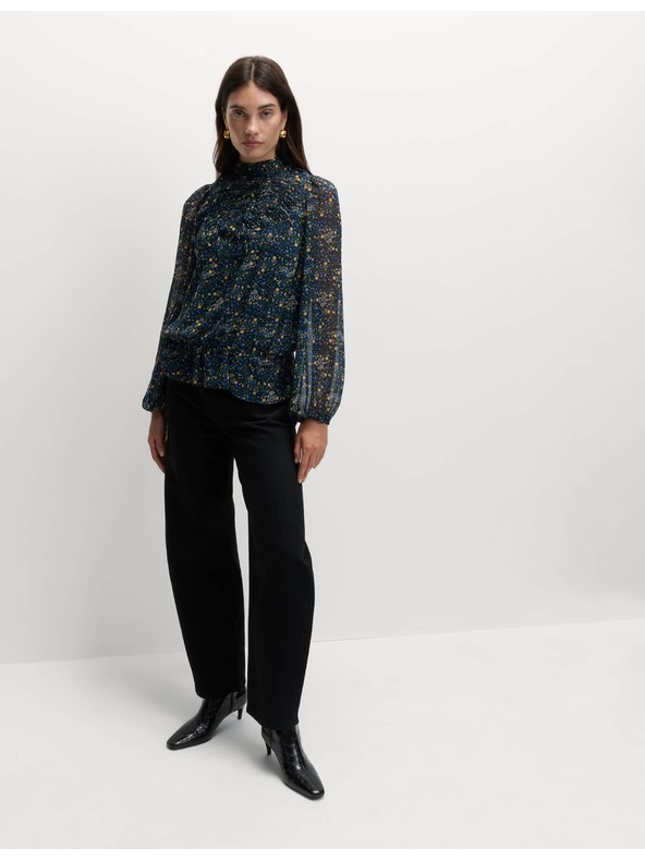 Marks & Spencer Kvetinová blúzka s dlhými rukávmi Marks & Spencer čierna