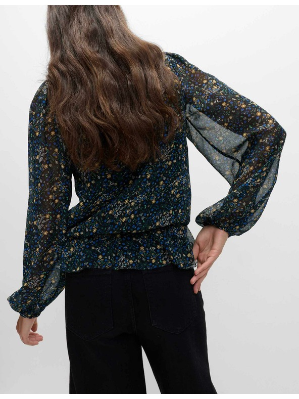 Marks & Spencer Kvetinová blúzka s dlhými rukávmi Marks & Spencer čierna