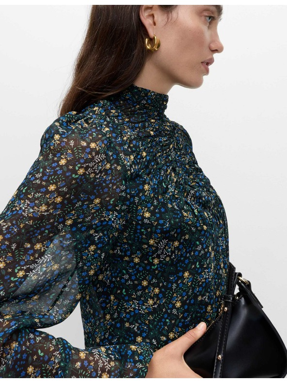 Marks & Spencer Kvetinová blúzka s dlhými rukávmi Marks & Spencer čierna