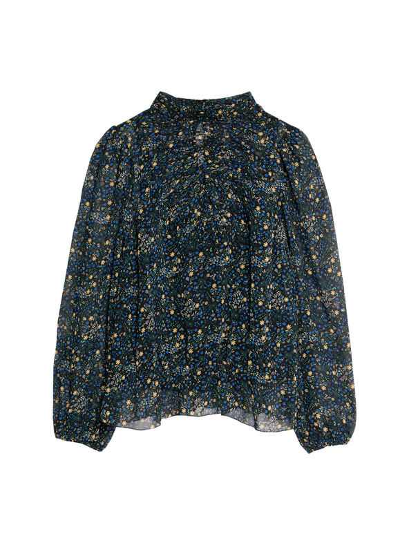 Marks & Spencer Kvetinová blúzka s dlhými rukávmi Marks & Spencer čierna