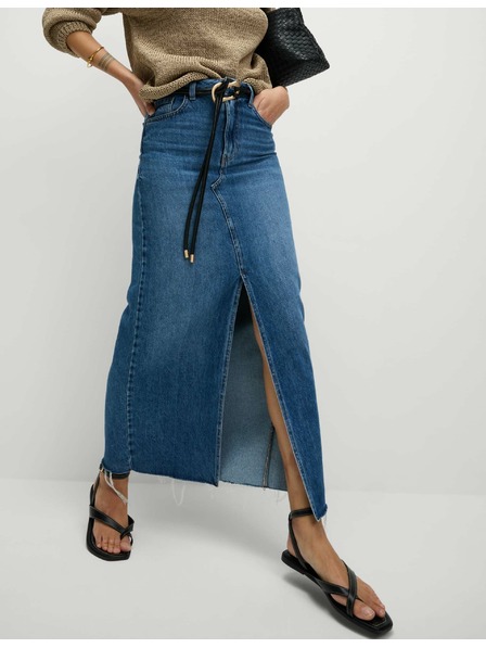 Marks & Spencer Džínsová maxi sukňa s prostihom vpredu Marks & Spencer námorná modrá