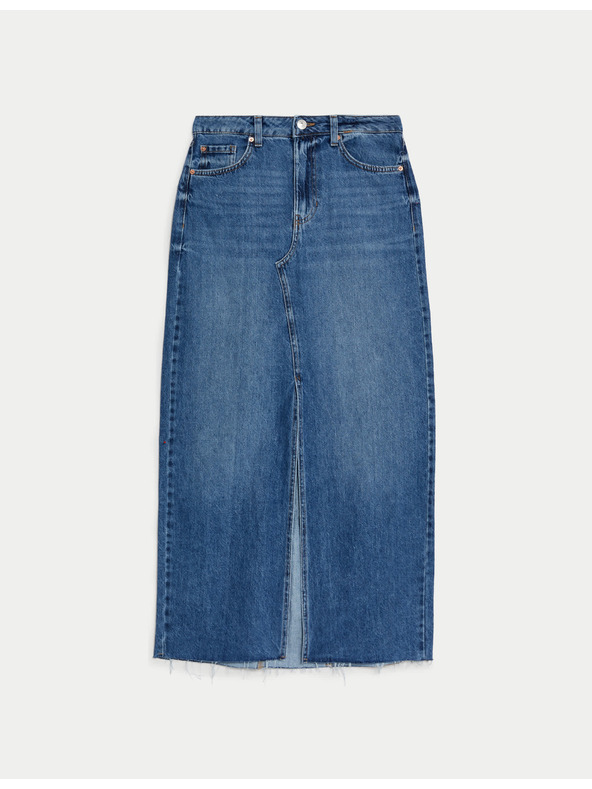 Marks & Spencer Džínsová maxi sukňa s prostihom vpredu Marks & Spencer námorná modrá