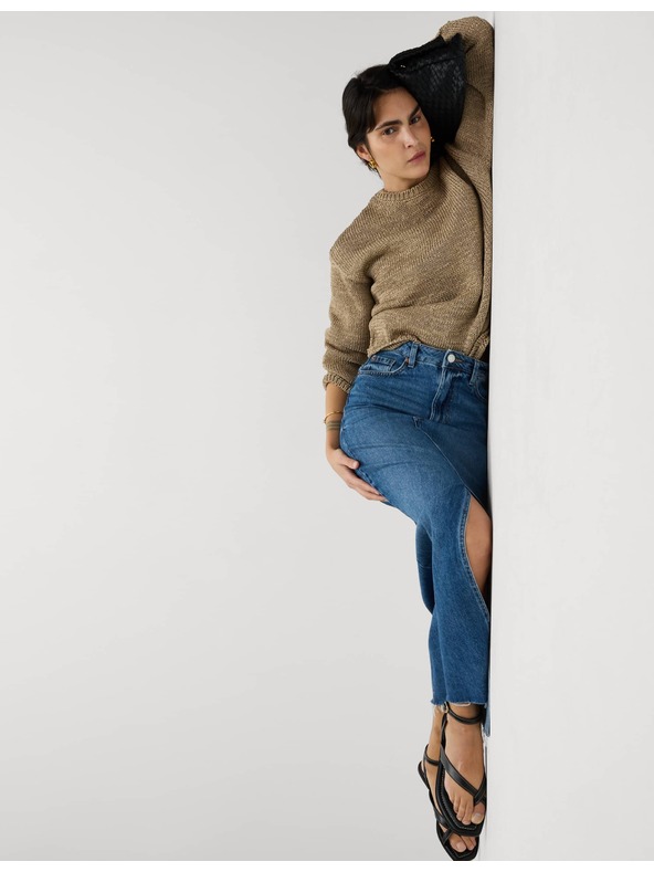 Marks & Spencer Džínsová maxi sukňa s prostihom vpredu Marks & Spencer námorná modrá