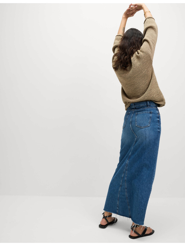 Marks & Spencer Džínsová maxi sukňa s prostihom vpredu Marks & Spencer námorná modrá