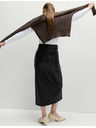 Marks & Spencer Koženková áčková midi sukňa s rozparkom vpredu Marks & Spencer čierna