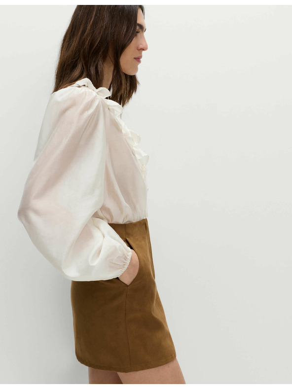 Marks & Spencer Mini sukňa áčkového strihu so semišovým vzhľadom Marks & Spencer hnedá