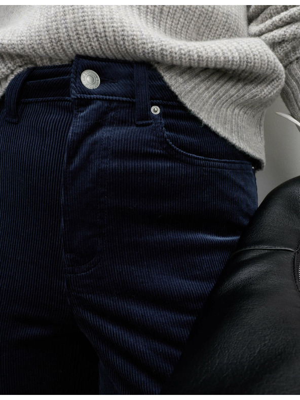 Marks & Spencer Menčestrové nohavice s vysokým obsahom bavlny Marks & Spencer námorná modrá