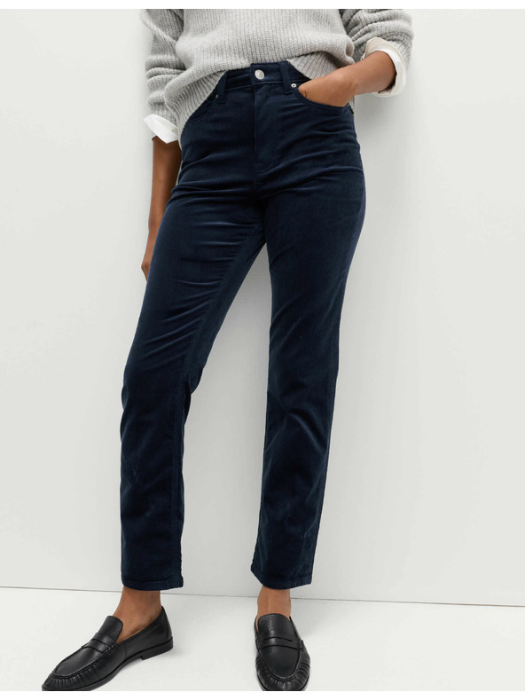 Marks & Spencer Menčestrové nohavice s vysokým obsahom bavlny Marks & Spencer námorná modrá