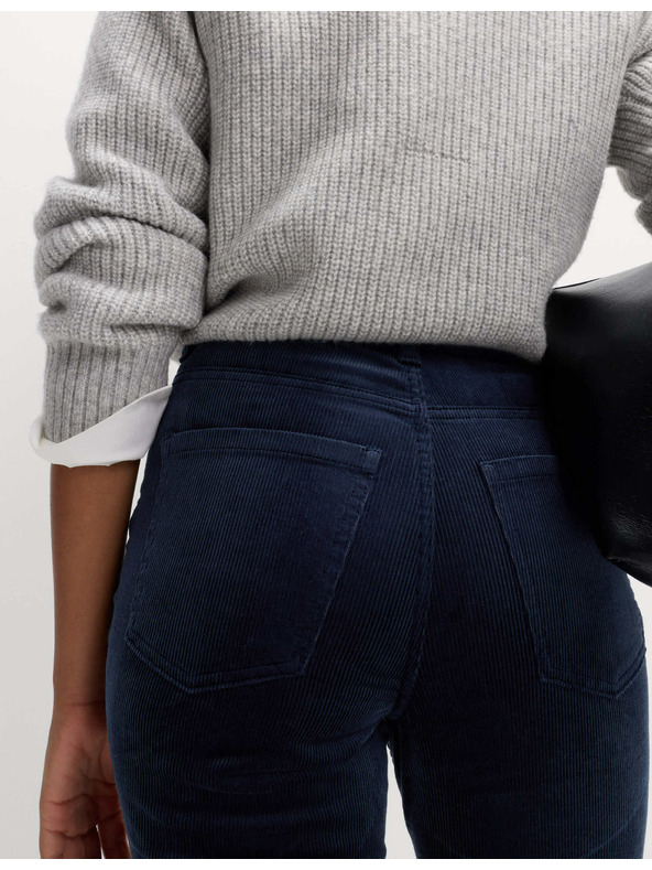 Marks & Spencer Menčestrové nohavice s vysokým obsahom bavlny Marks & Spencer námorná modrá