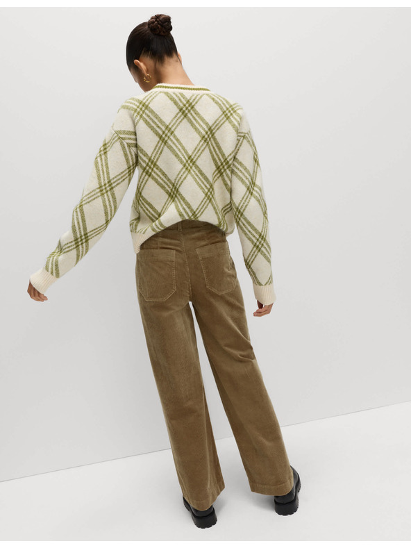 Marks & Spencer Menčestrové nohavice so širokými nohavicami Marks & Spencer hnedá