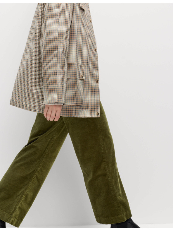 Marks & Spencer Menčestrové nohavice so širokými nohavicami Marks & Spencer zelená