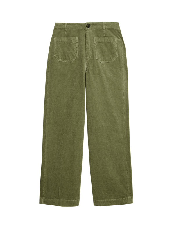 Marks & Spencer Menčestrové nohavice so širokými nohavicami Marks & Spencer zelená