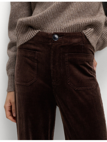 Marks & Spencer Menčestrové nohavice so širokými nohavicami Marks & Spencer hnedá