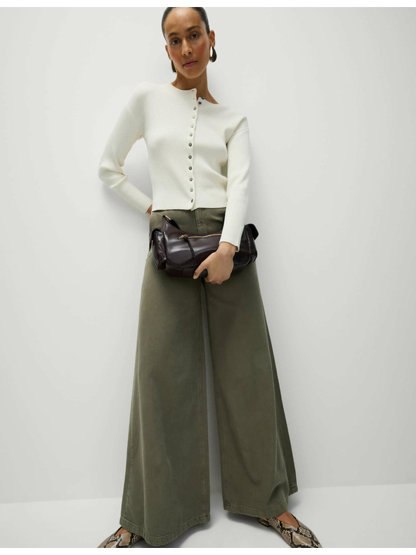 Marks & Spencer Palazzo nohavice s vysokým podielom bavlny Marks & Spencer hnedá