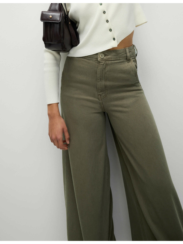 Marks & Spencer Palazzo nohavice s vysokým podielom bavlny Marks & Spencer hnedá