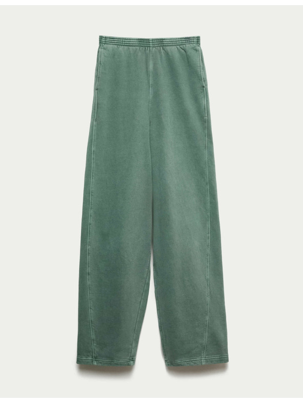 Marks & Spencer Voľné tepláky z čistej bavlny Marks & Spencer zelená