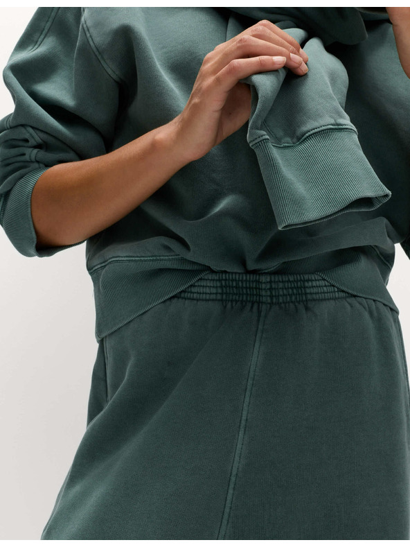 Marks & Spencer Voľné tepláky z čistej bavlny Marks & Spencer zelená