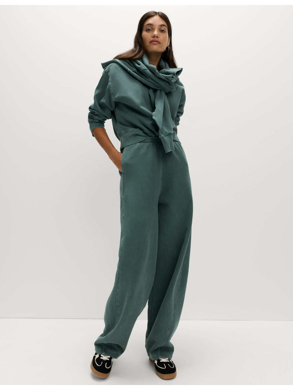 Marks & Spencer Voľné tepláky z čistej bavlny Marks & Spencer zelená