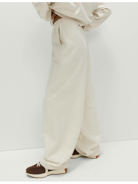 Marks & Spencer Voľné tepláky z čistej bavlny Marks & Spencer smotanová