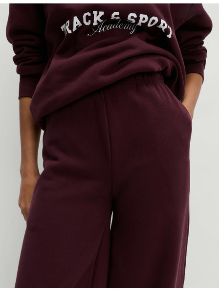 Marks & Spencer Široké teplákové nohavice s vysokým obsahom bavlny a sťahovacou šnúrkou Marks & Spencer červená