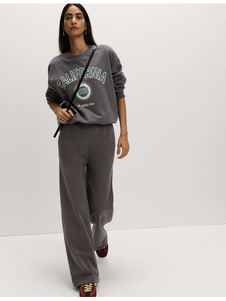 Marks & Spencer Široké teplákové nohavice s vysokým obsahom bavlny a sťahovacou šnúrkou Marks & Spencer šedá