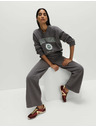 Marks & Spencer Široké teplákové nohavice s vysokým obsahom bavlny a sťahovacou šnúrkou Marks & Spencer šedá