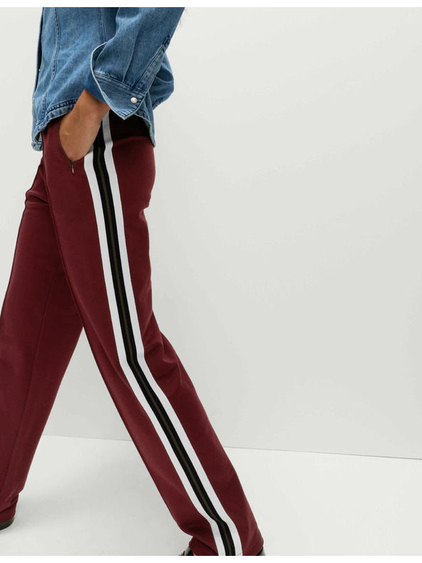 Marks & Spencer Retro tepláky s prúžkami na stranách a s vysokým podielom bavlny Marks & Spencer červená