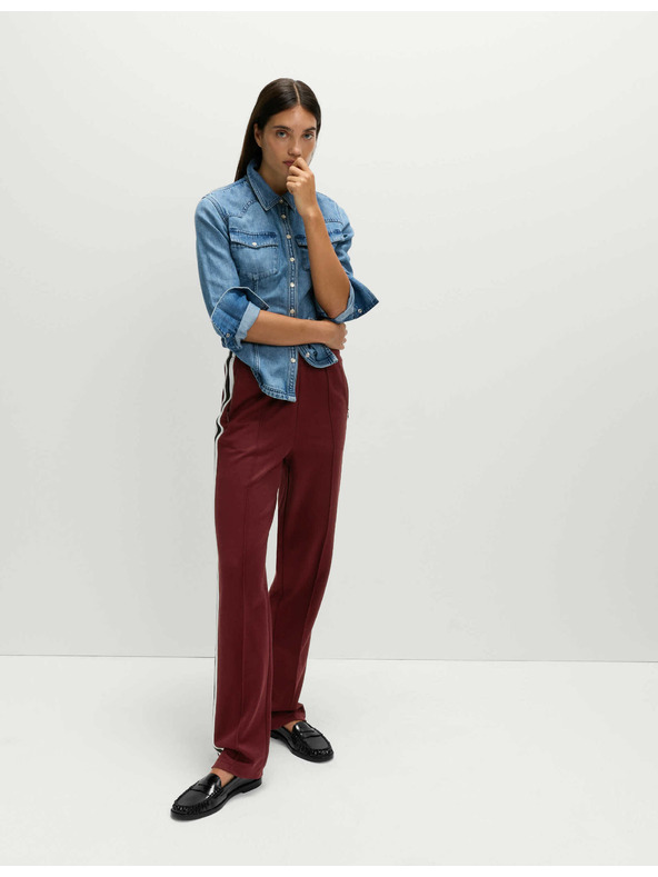 Marks & Spencer Retro tepláky s prúžkami na stranách a s vysokým podielom bavlny Marks & Spencer červená