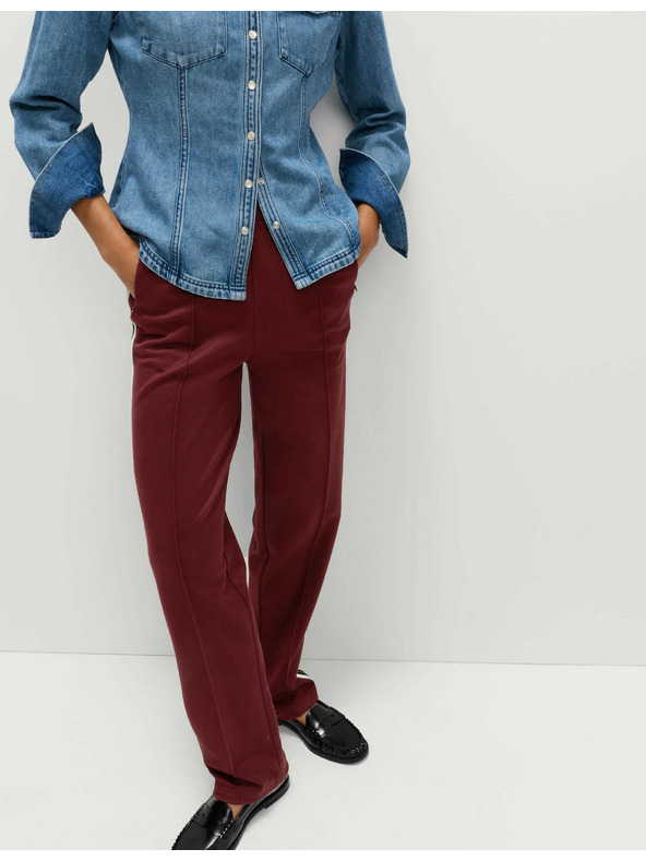 Marks & Spencer Retro tepláky s prúžkami na stranách a s vysokým podielom bavlny Marks & Spencer červená