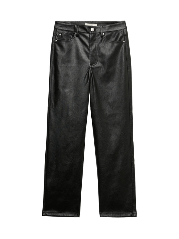 Marks & Spencer Nohavice z umelej kože s rovnými nohavicami Marks & Spencer čierna