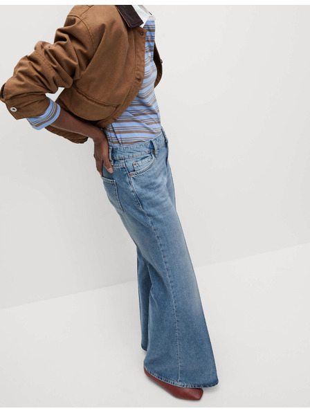 Marks & Spencer Rozšírené džínsy so stredne vysokým pásom Marks & Spencer námorná modrá