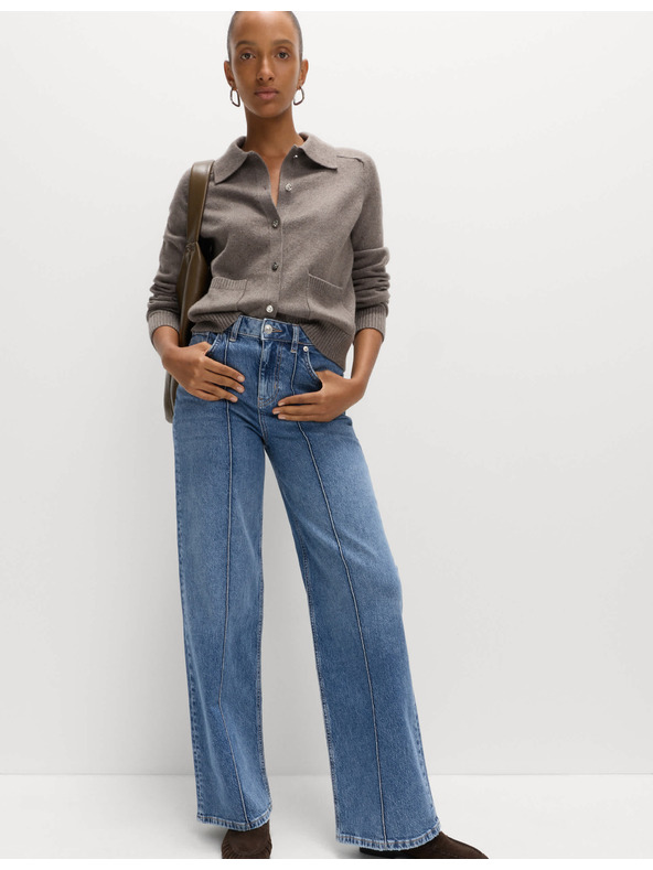 Marks & Spencer Džínsy s vysokým pásom a širokými nohavicami Marks & Spencer námorná modrá