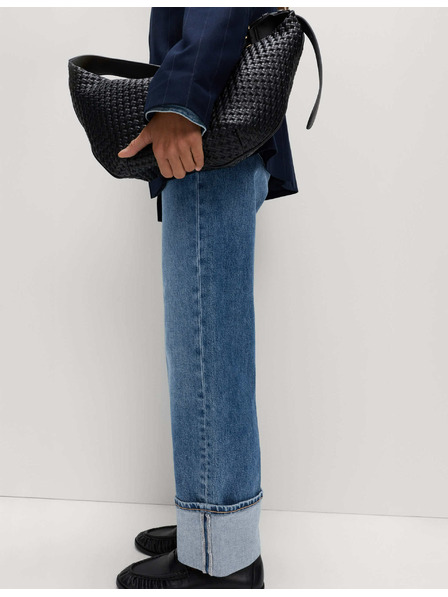 Marks & Spencer Džínsy so širokými vykasanými nohavicami a stredne vysokým pásom Marks & Spencer námorná modrá