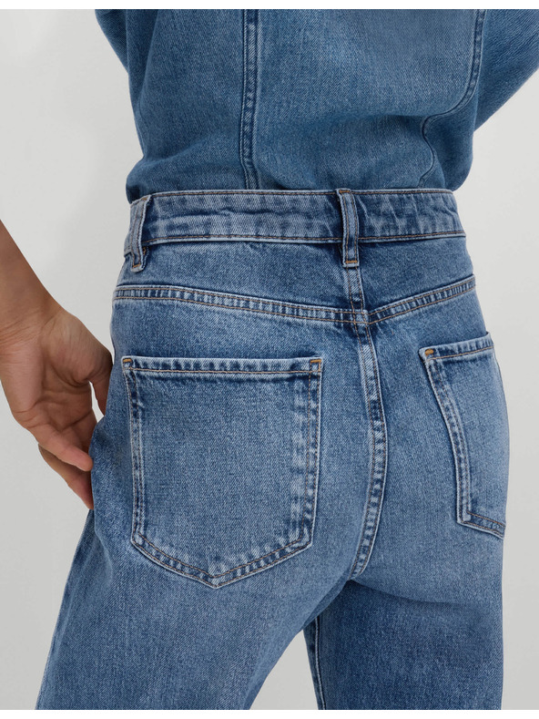 Marks & Spencer Džínsy so širokými vykasanými nohavicami a stredne vysokým pásom Marks & Spencer námorná modrá