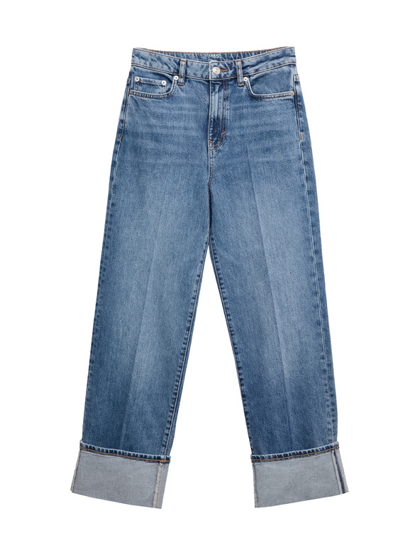 Marks & Spencer Džínsy so širokými vykasanými nohavicami a stredne vysokým pásom Marks & Spencer námorná modrá