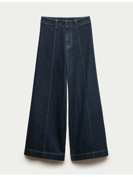 Marks & Spencer Džínsy ku člnkom so širokými nohavicami a záložkami Marks & Spencer námorná modrá