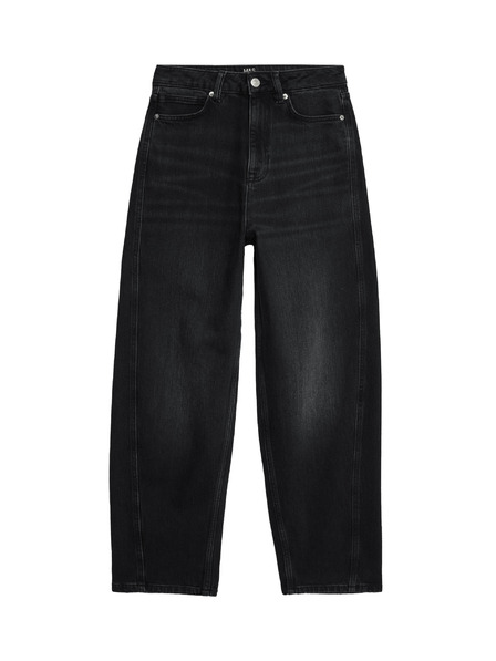 Marks & Spencer Džínsy s nohavicami mrkvového strihu ku člnkom a vysokým pásom Marks & Spencer čierna