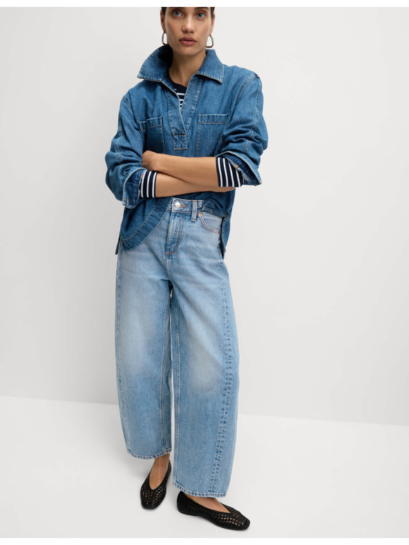 Marks & Spencer Rovné džínsy so stredne vysokým sedom Marks & Spencer námorná modrá