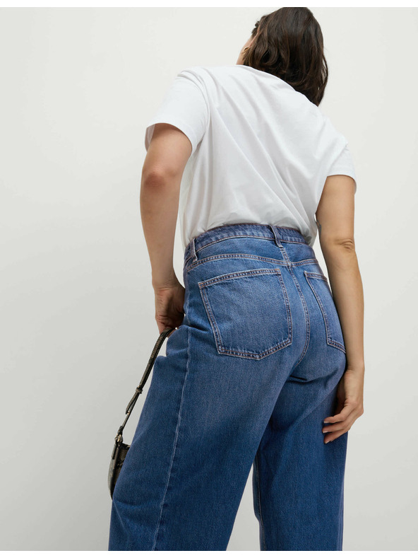 Marks & Spencer Rovné džínsy so stredne vysokým sedom Marks & Spencer námorná modrá