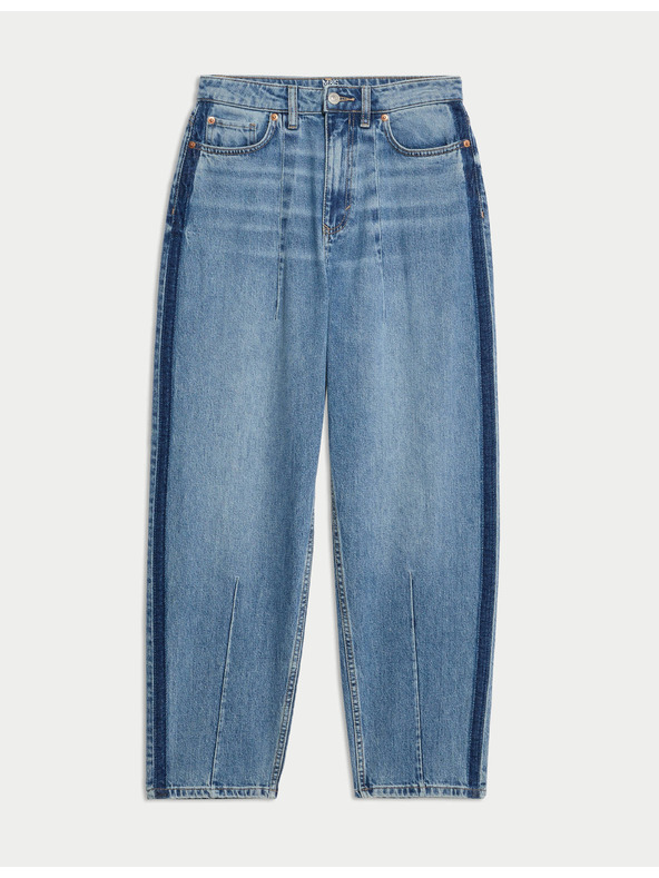 Marks & Spencer Džínsy s rovnými nohavicami, so stredne vysokým pásom a ozdobným detailom Marks & Spencer námorná modrá