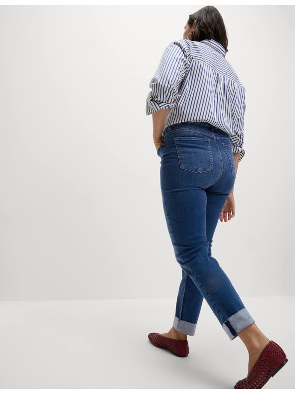 Marks & Spencer Super mäkké džínsy Harper s vysokým pásom Marks & Spencer námorná modrá