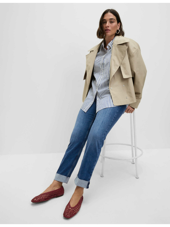 Marks & Spencer Super mäkké džínsy Harper s vysokým pásom Marks & Spencer námorná modrá