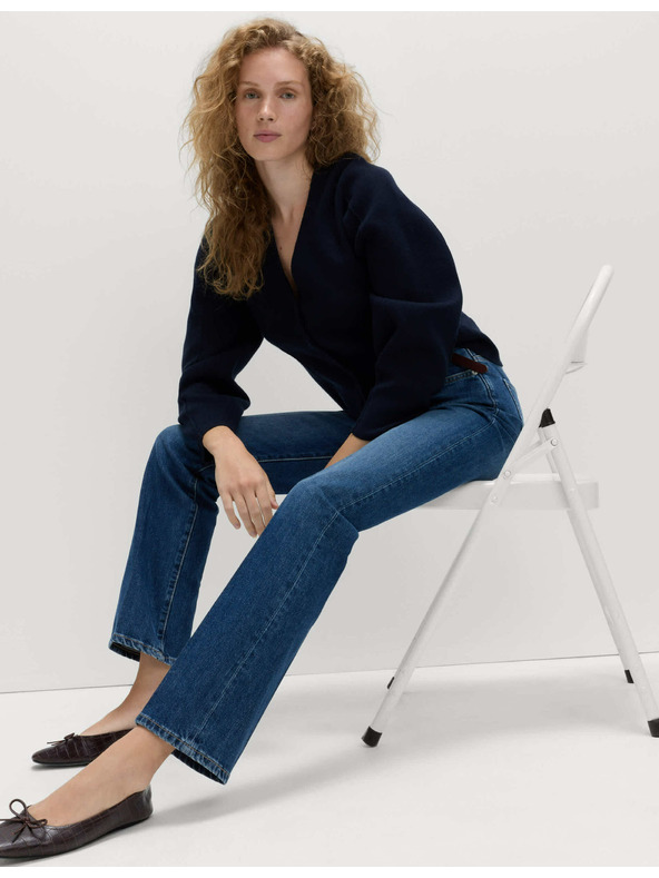 Marks & Spencer Úzke džínsy so stredne vysokým pásom Marks & Spencer námorná modrá