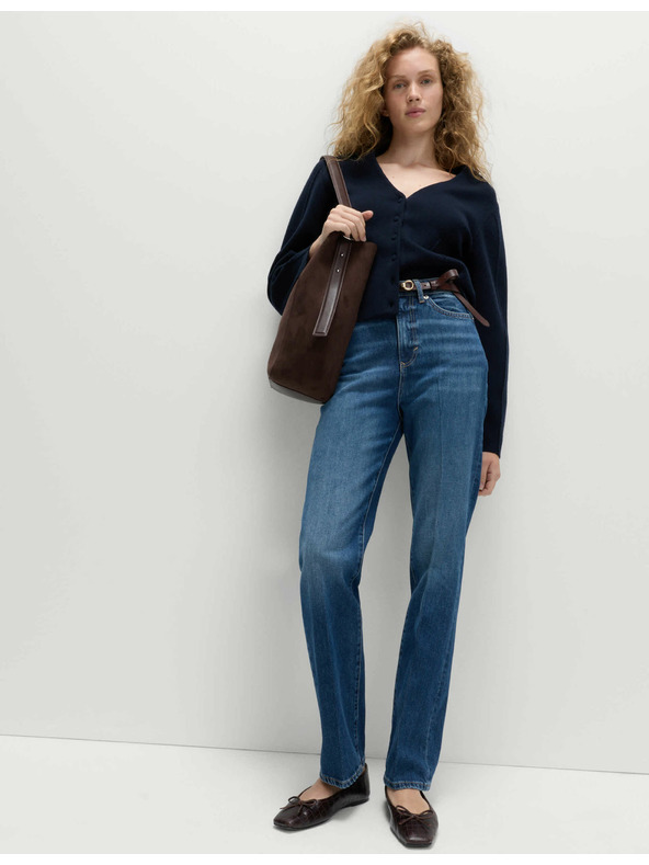 Marks & Spencer Úzke džínsy so stredne vysokým pásom Marks & Spencer námorná modrá