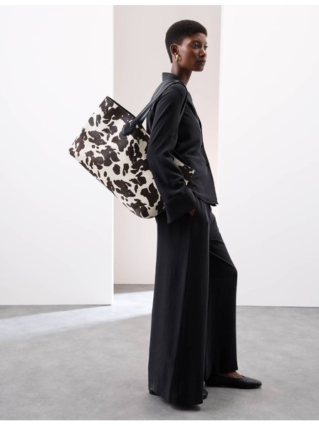 Marks & Spencer Kožená taška so zvieracím motívom Marks & Spencer béžová