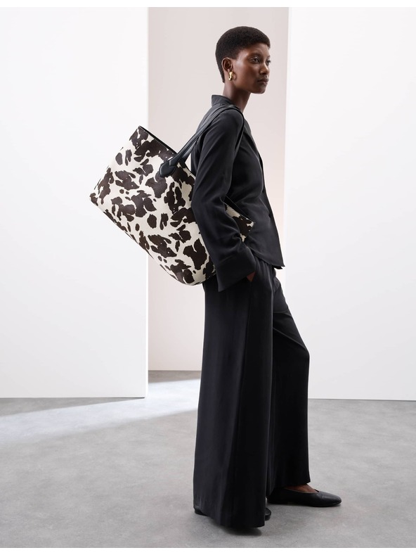 Marks & Spencer Kožená taška so zvieracím motívom Marks & Spencer béžová